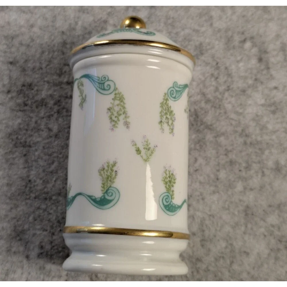 The Spice Carousel By Lenox Vintage 1993 Fine Porcelain Thyme w/ 24k Gold Trim
